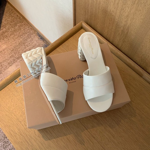 Gianvito Rossi專櫃款中跟拖鞋 定制羊皮女士拖鞋 dx3593